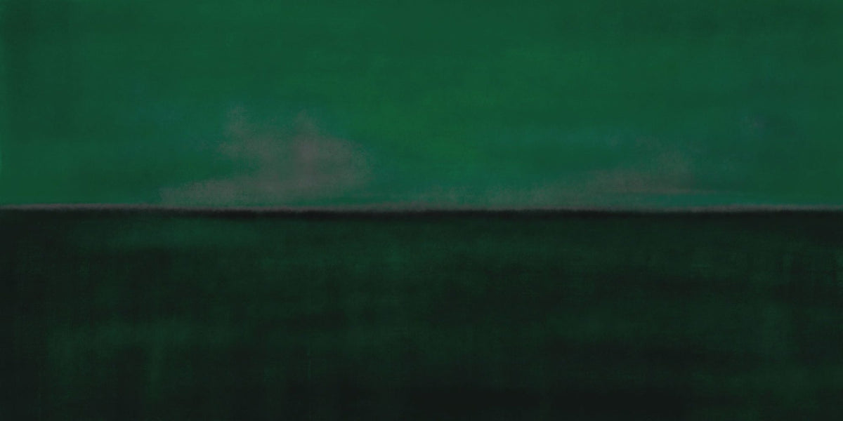 Green Horizon, Watercolor Mural Wallpaper - pure wallpaper artwork