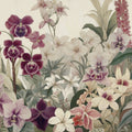 The Tenderness of Orchids, Burgundy Mural Wallpaper - pure wallpaper artwork