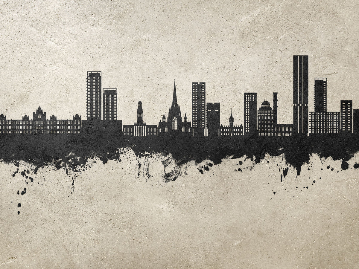Salford England Skyline Concrete Mural Wallpaper - pure wallpaper artwork