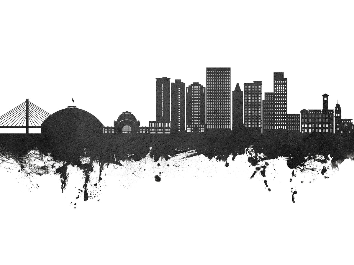 Tacoma Washington Skyline Black & White Mural Wallpaper - pure wallpaper artwork