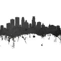 Minneapolis Minnesota Skyline Black & White Mural Wallpaper - pure wallpaper artwork