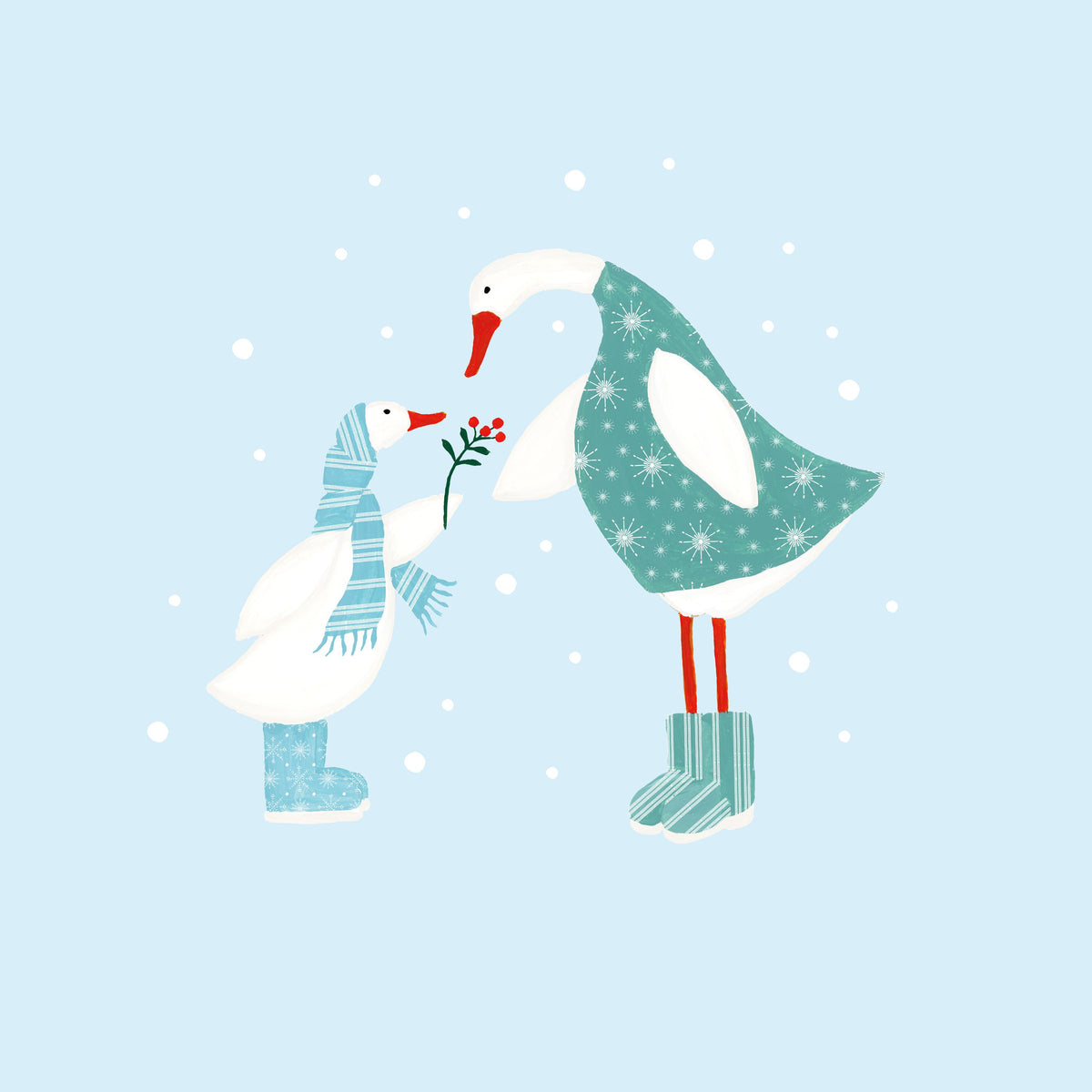 Ducks in the Snow II Mural Wallpaper - pure wallpaper artwork