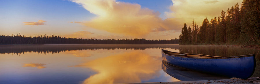 Amber Lake Canoe Mural Wallpaper