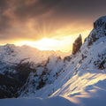 Sun Setting on Snow Mural Wallpaper - pure wallpaper artwork