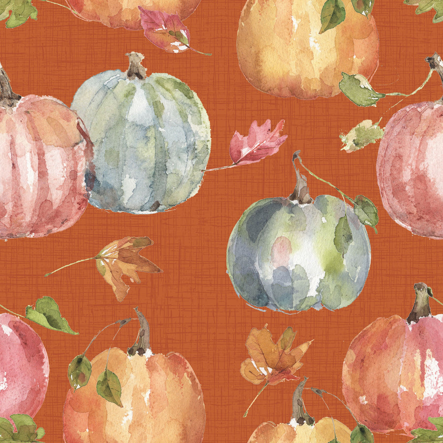Time to Share Pumpkins Orange Mural Wallpaper