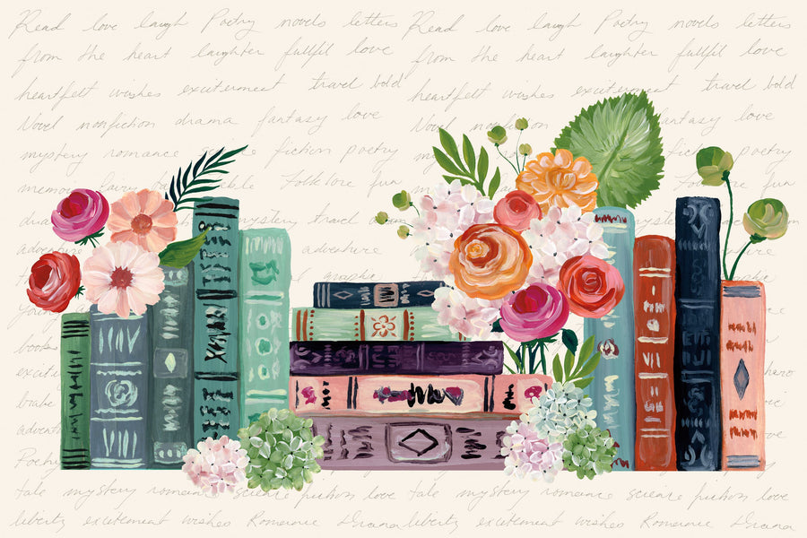 Blooming Books I Mural Wallpaper