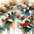 Koi Fishes in Watercolor Mural Wallpaper - pure wallpaper artwork
