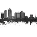 Shreveport Louisiana Skyline Black & White Mural Wallpaper - pure wallpaper artwork