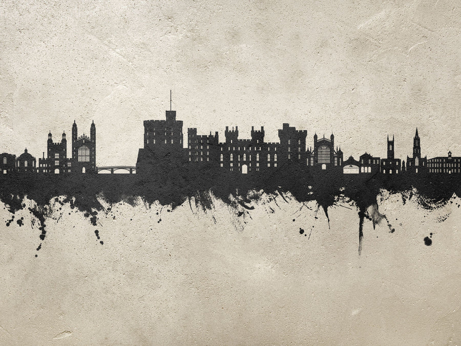 Windsor England Skyline Concrete Mural Wallpaper