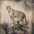 Cheetahs Tropical Jungle Monochrome Mural Wallpaper - pure wallpaper artwork