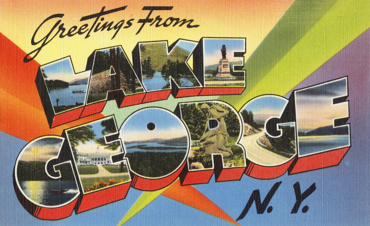 Greetings From Lake George Mural Wallpaper - pure wallpaper artwork