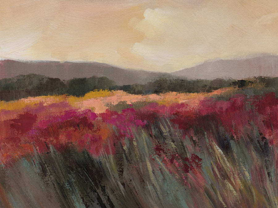 Coral and Magenta Meadow Mural Wallpaper