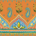 Floral Paisley Orange Mural Wallpaper - pure wallpaper artwork