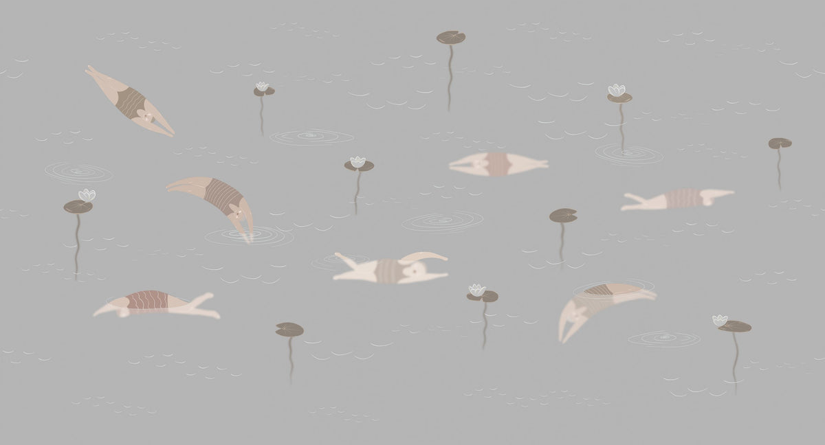 Swimmers, Stone Mural Wallpaper - pure wallpaper artwork
