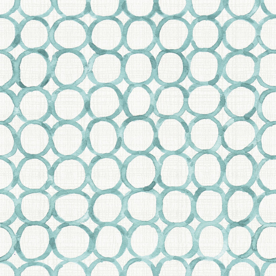 Mixed Blue Circles Mural Wallpaper