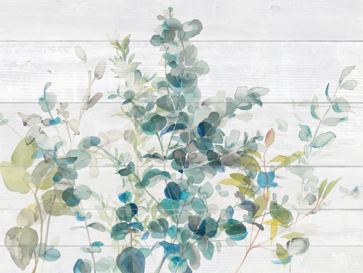 Eucalyptus I on Shiplap Mural Wallpaper - pure wallpaper artwork
