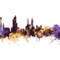 Wintherthur Switzerland Skyline Purple & Gold Mural Wallpaper - pure wallpaper artwork