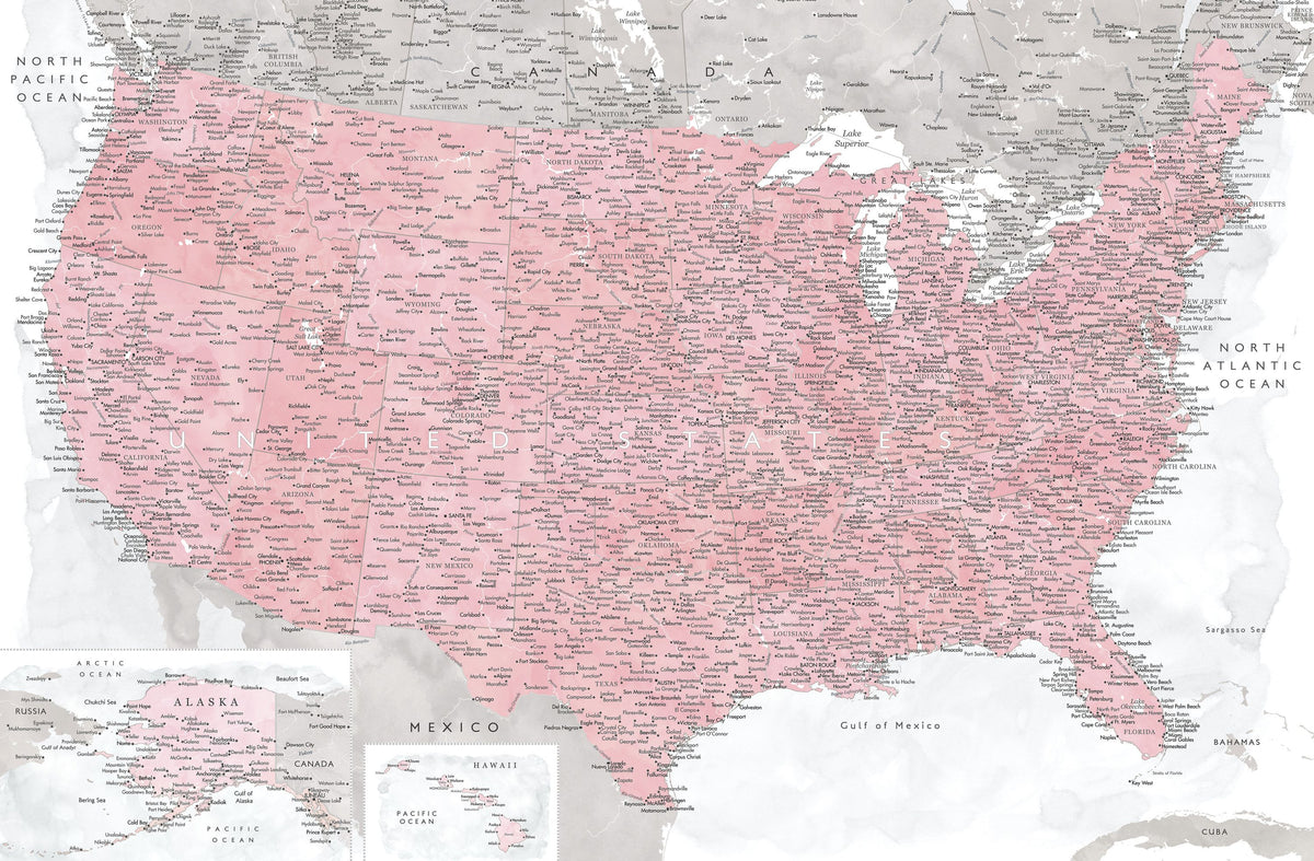 US Map Detailed - Gopi Mural Wallpaper - pure wallpaper artwork