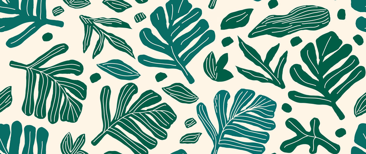 Monstera Cuttings, Green Mural Wallpaper - pure wallpaper artwork