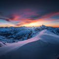 Mountain Sunset Mural Wallpaper - pure wallpaper artwork