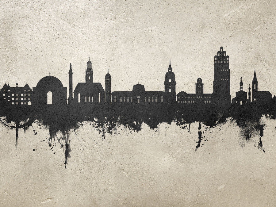 Darmstadt Skyline Concrete Mural Wallpaper