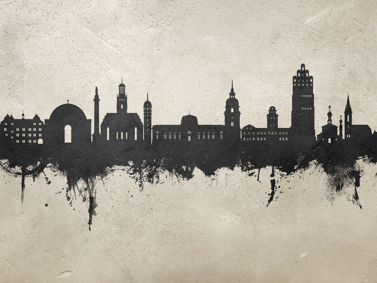 Darmstadt Skyline Concrete Mural Wallpaper - pure wallpaper artwork