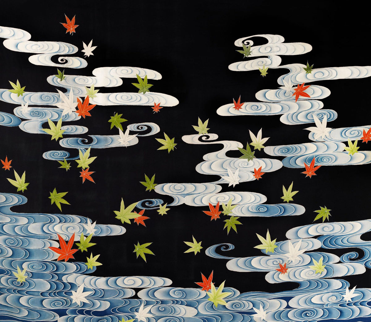 Maple Leaves in the Tatsuta River Mural Wallpaper - pure wallpaper artwork