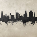 Durham North Carolina Skyline Concrete Mural Wallpaper - pure wallpaper artwork