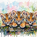Tiger Cubs - Cute Baby Animals Series Mural Wallpaper - pure wallpaper artwork