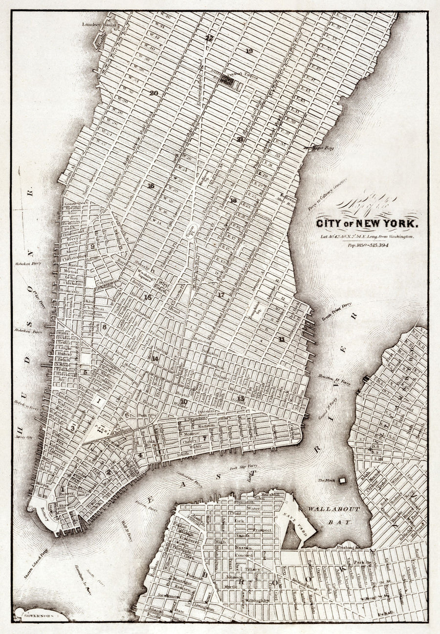 Manhattan 1850 Mural Wallpaper