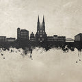 Uppsala Skyline Concrete Mural Wallpaper - pure wallpaper artwork
