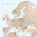 Europe Map Detailed - Lincoln Mural Wallpaper - pure wallpaper artwork