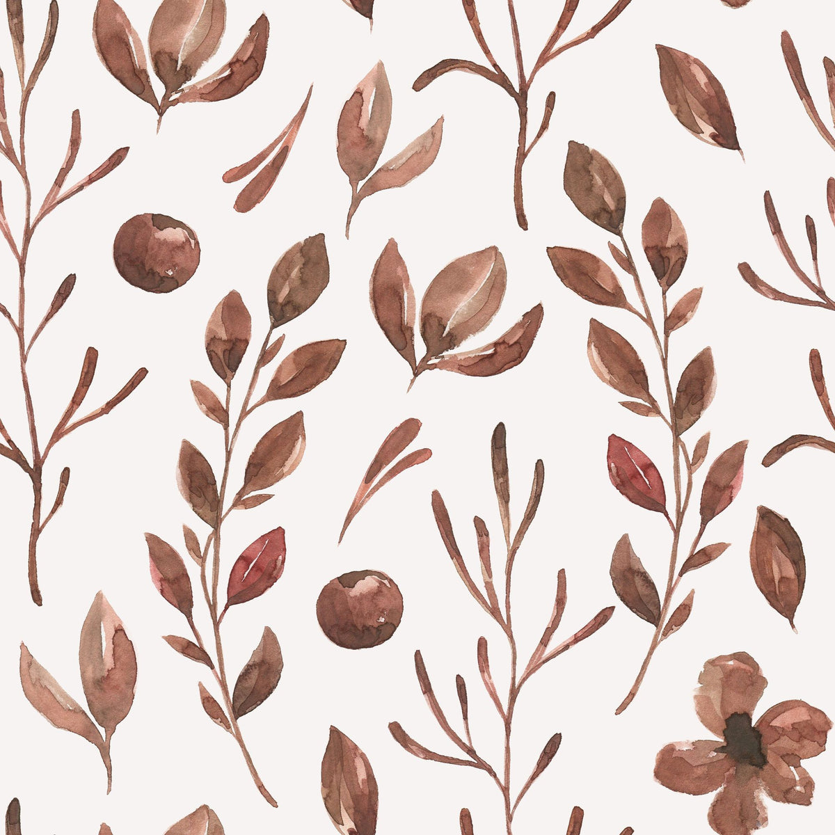 Rustic Foliage Branches Mural Wallpaper - pure wallpaper artwork
