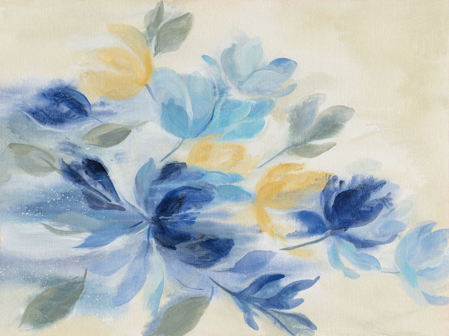 Sapphire Blue Floral II Mural Wallpaper