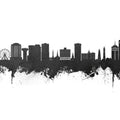 Virginia Beach Skyline Black & White Mural Wallpaper - pure wallpaper artwork