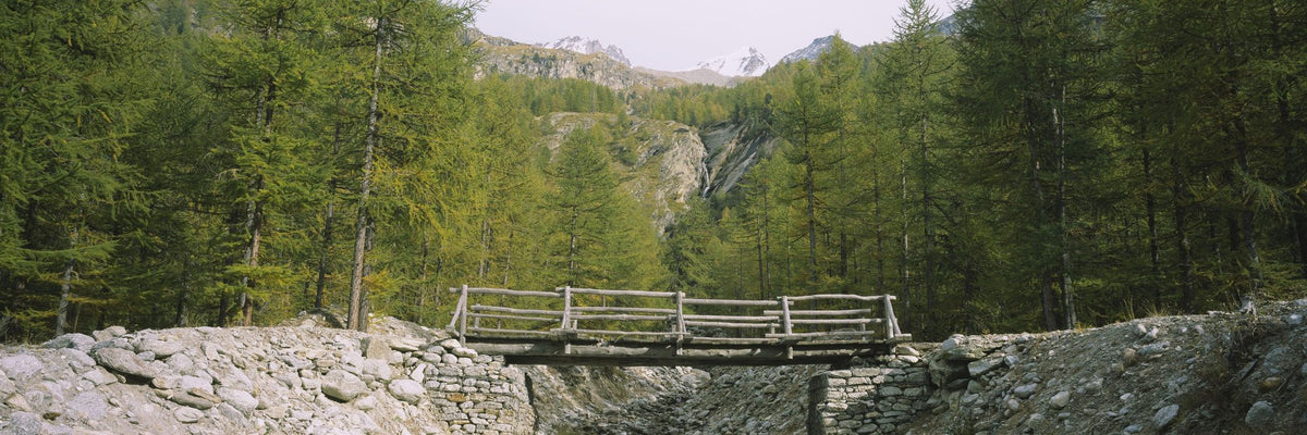 Mountain Bridge Crossing Mural Wallpaper - pure wallpaper artwork