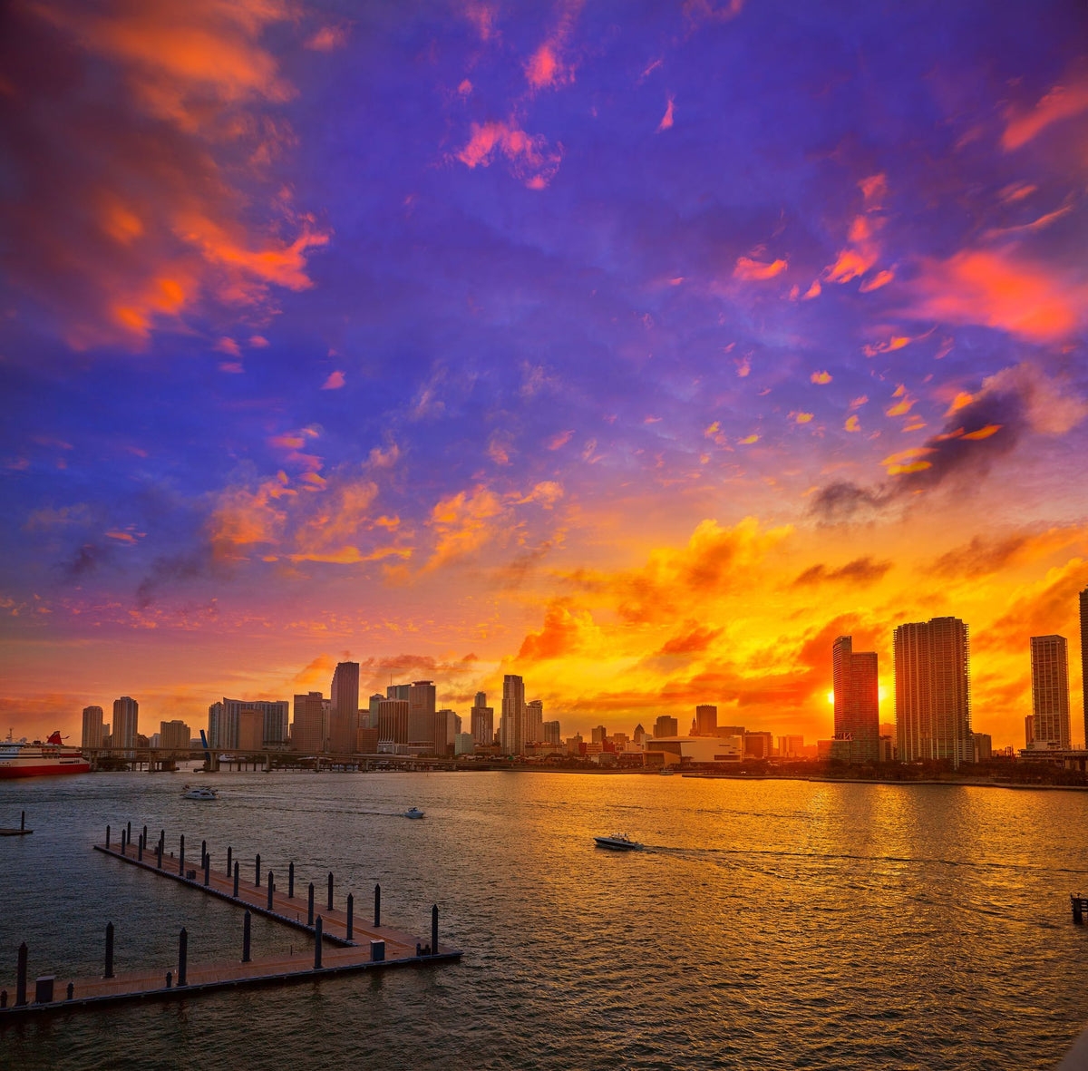 Miami Sunset Mural Wallpaper - pure wallpaper artwork
