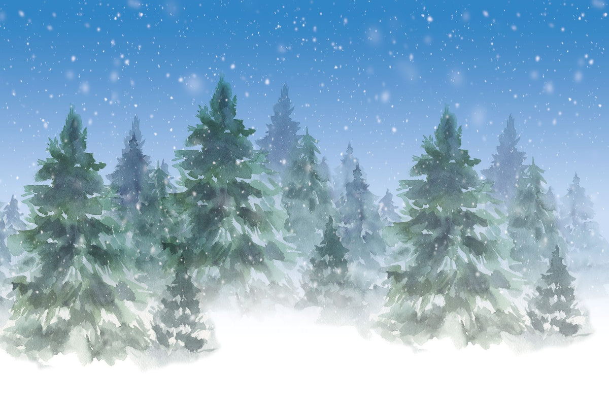 Winter Trees Mural Wallpaper - pure wallpaper artwork