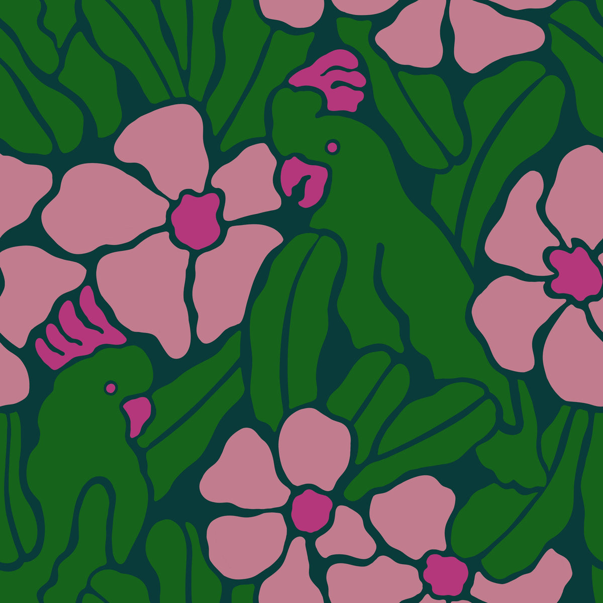Flat Flowers Mural Wallpaper - pure wallpaper artwork