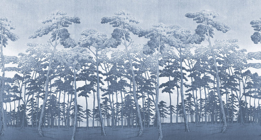 Forest Wallpaper Mural – Woodland Wall Mural – Tranquil Pinescape, Sky printable artwork