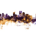 Sacramento California Skyline Purple & Gold Mural Wallpaper - pure wallpaper artwork