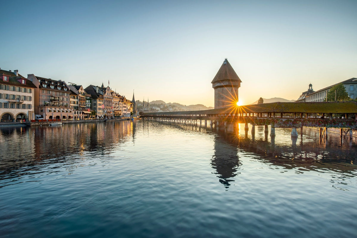 Lucerne Sunrise Mural Wallpaper - pure wallpaper artwork