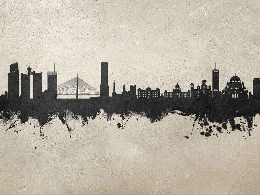 Belgrade Serbia Skyline Concrete Mural Wallpaper