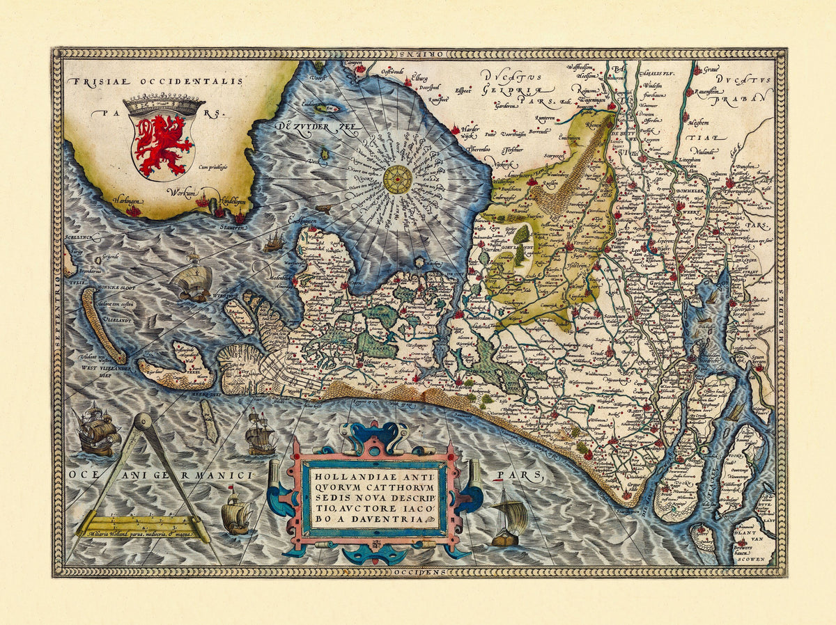 Old Map of the Neatherlands, 1570 Mural Wallpaper - pure wallpaper artwork
