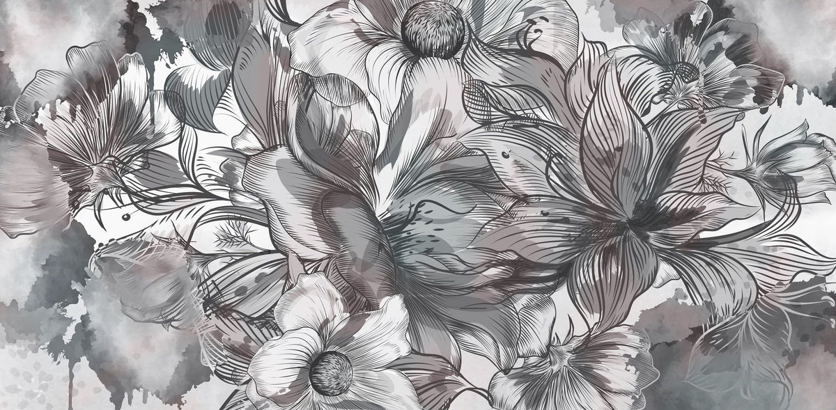 Seeing Through Leaves White Mural Wallpaper - pure wallpaper artwork