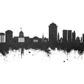 Montgomery Alabama Skyline Black & White Mural Wallpaper - pure wallpaper artwork