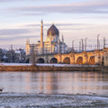 Winter City Bridge Mural Wallpaper - pure wallpaper artwork