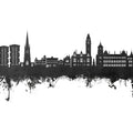 Wakefield England Skyline Black & White Mural Wallpaper - pure wallpaper artwork