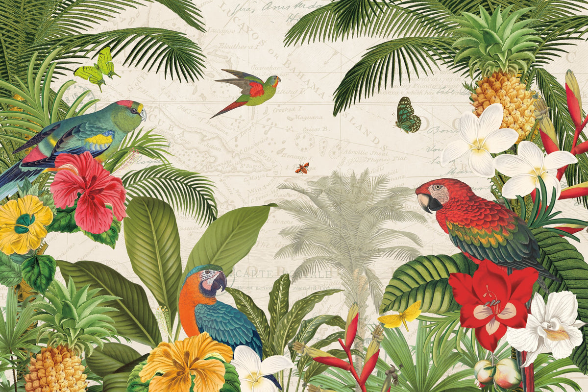 Parrot Paradise I Mural Wallpaper - pure wallpaper artwork