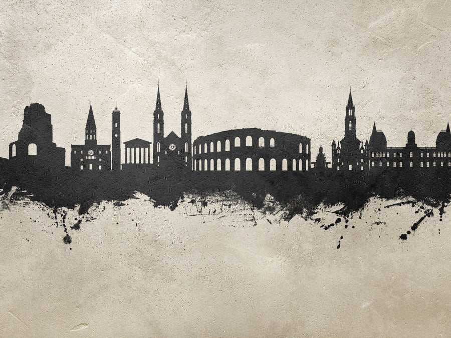 Nîmes France Skyline Concrete Mural Wallpaper